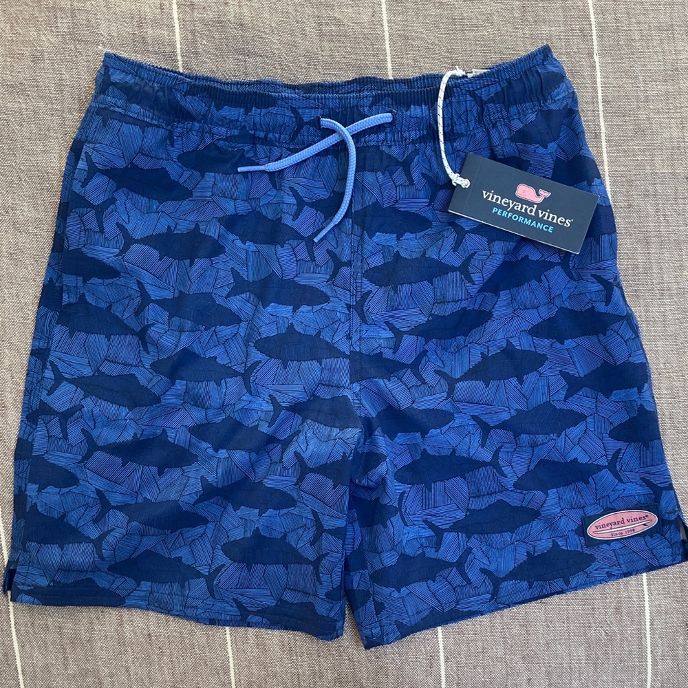 Vineyard Vines Navy Swim Trunks - Size 12-14